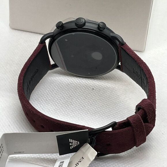 Emperio Armani AR11265 Men Burgundy Leather Analog Dial Quartz Wrist Watch JMB30 - Picture 10 of 12
